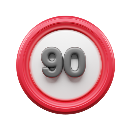 Limite de vitesse 90  3D Icon