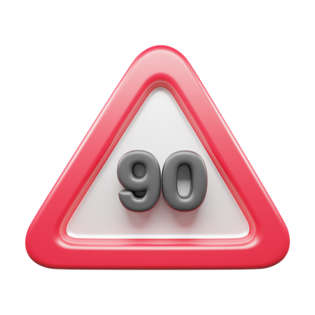 Limite de vitesse 90  3D Icon