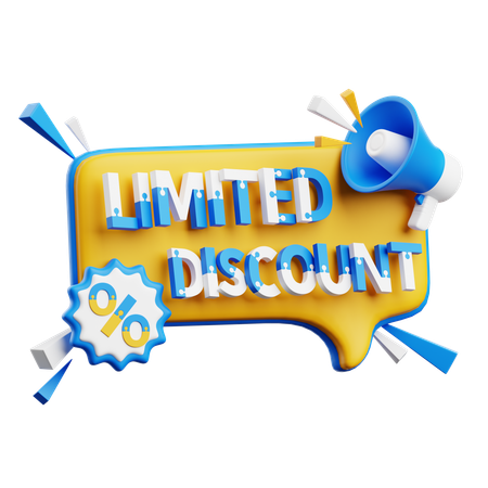 Limited Discount  3D Icon