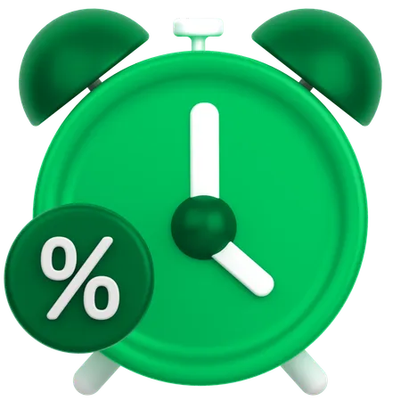 3 D Icon Of A Discount Timer 3D Icon