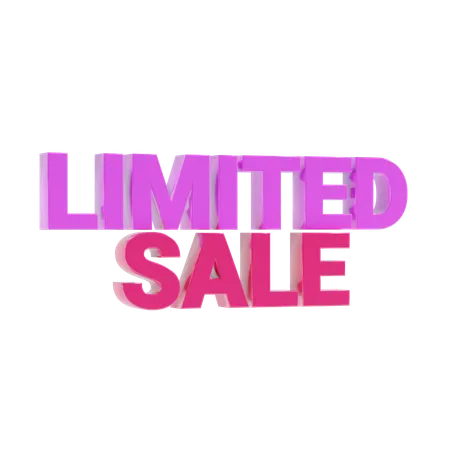 Limited Sale Shopping Text 3 D Icon 3D Icon