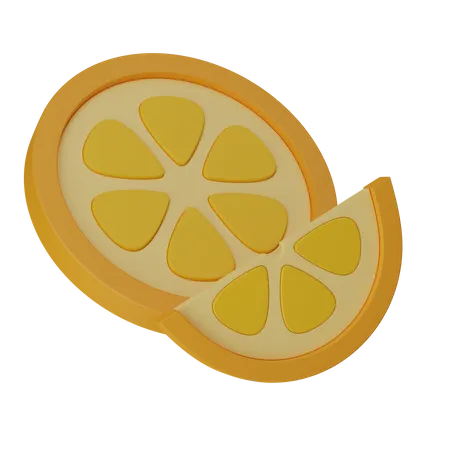 Un Trozo De Limon Cortado 3D Icon