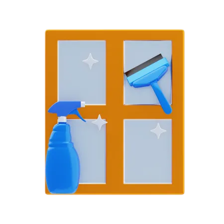 Limpador de vidros de janelas  3D Icon