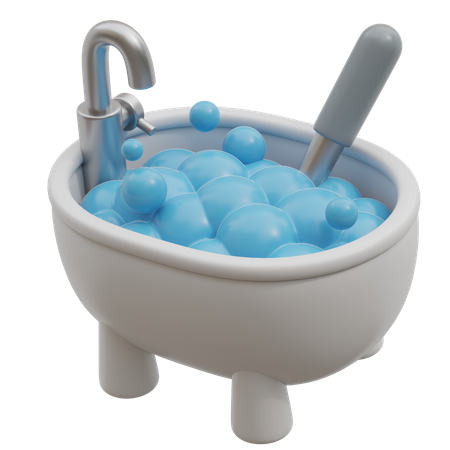 Limpeza de banheira  3D Icon