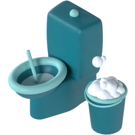 Limpeza de banheiro  3D Icon