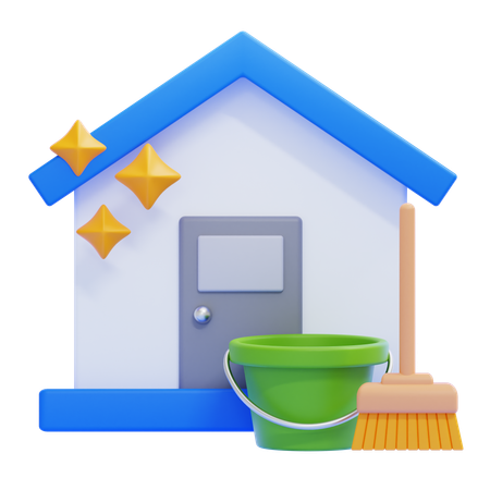 Limpeza de casa  3D Icon