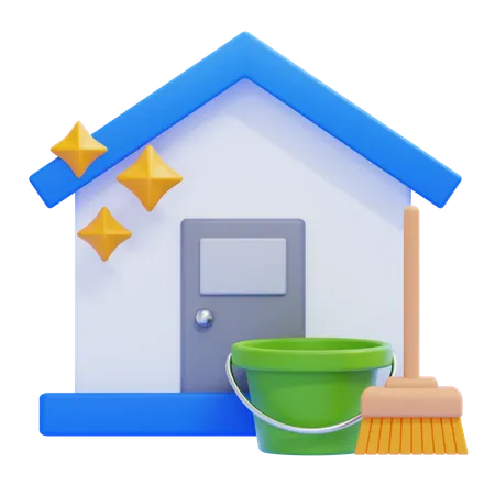 Limpeza de casa  3D Icon