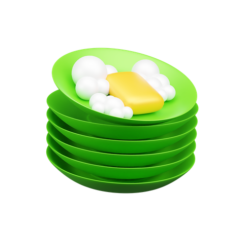Limpeza de pratos  3D Icon