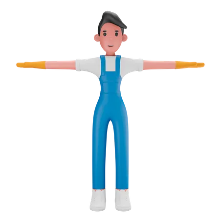 Limpiador masculino  3D Illustration