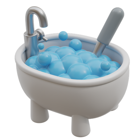 Limpieza de bañera  3D Icon