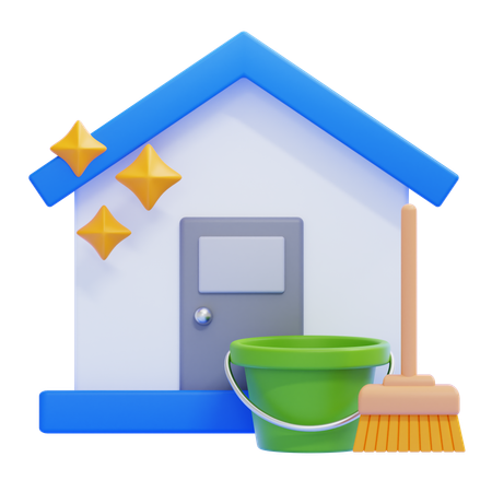 Limpieza de la casa  3D Icon