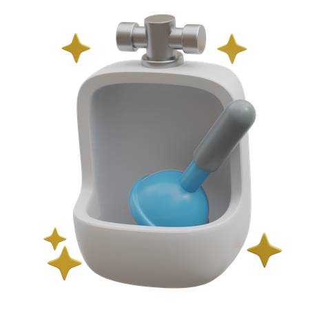 Limpieza del orinal  3D Icon