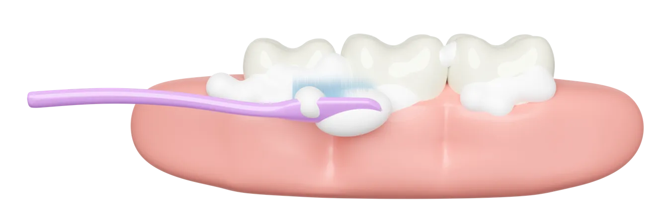 Limpieza de dientes  3D Illustration