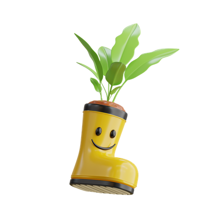 Linda bota de planta  3D Icon