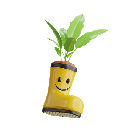 Linda bota de planta  3D Icon