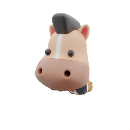 Linda cara de caballo  3D Illustration