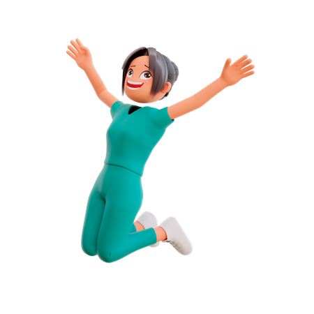Linda enfermera dando posando sonriente  3D Icon