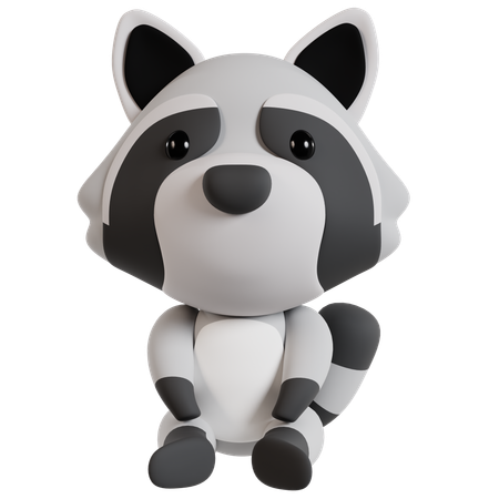 Linda figura de mapache  3D Icon