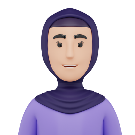 Linda garota com avatar Hijab  3D Icon
