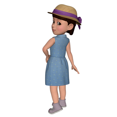 Pose de menina fofa retribuindo  3D Illustration