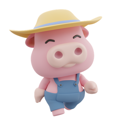Linda pose de cerdo  3D Icon