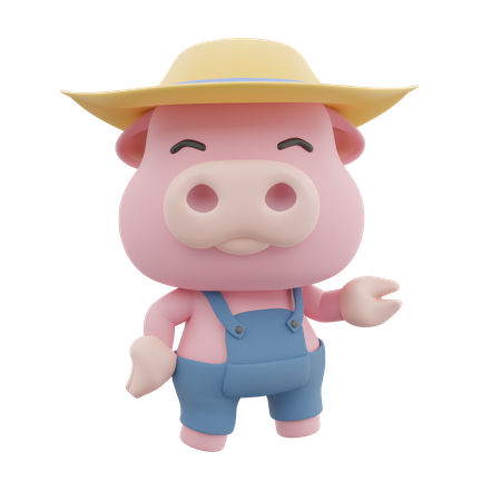 Linda pose de cerdo  3D Icon