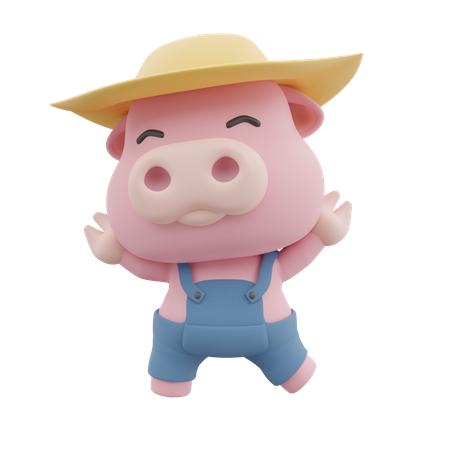 Linda pose de cerdo  3D Icon
