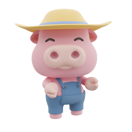 Linda pose de cerdo  3D Icon