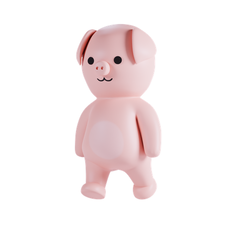 Linda pose de cerdo  3D Illustration