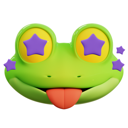 Lindo emoji estrella rana  3D Icon