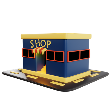 Lindo modelo de tienda en miniatura  3D Illustration