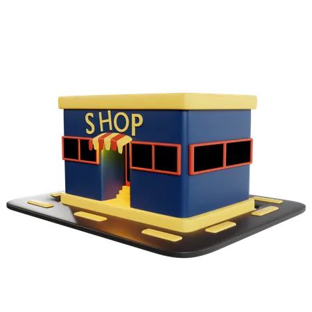 Lindo modelo de tienda en miniatura  3D Illustration