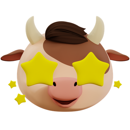 Lindo emoji de estrella de vaca  3D Icon