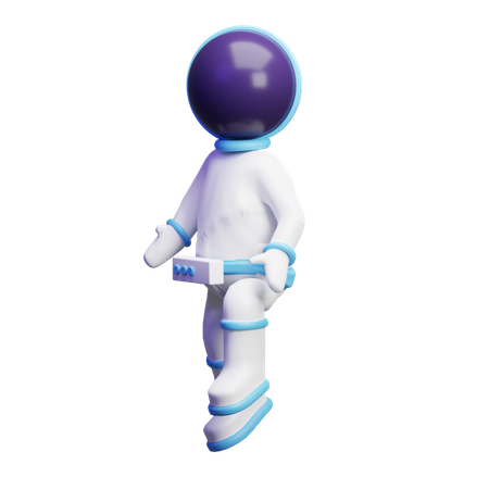 Lindo astronauta caminando  3D Illustration