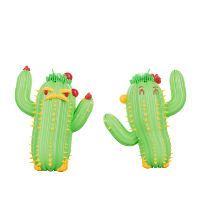 Cactus de dibujos animados lindo  3D Icon