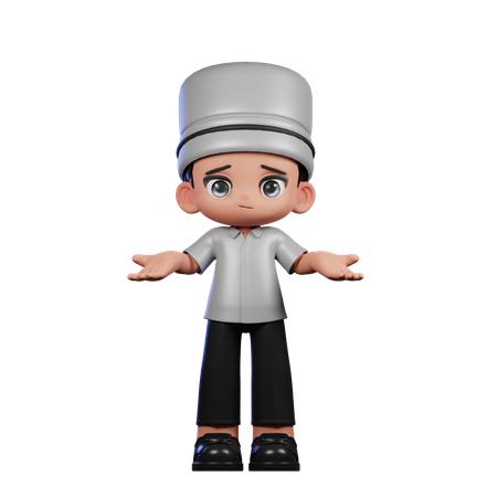 Lindo chef sin idea  3D Illustration