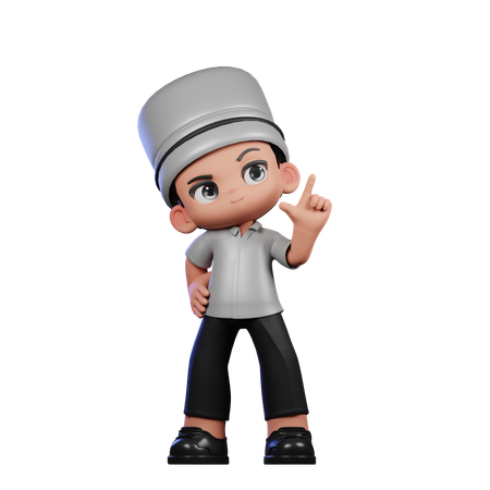 Lindo chef teniendo idea  3D Illustration