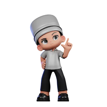 Lindo chef teniendo idea  3D Illustration