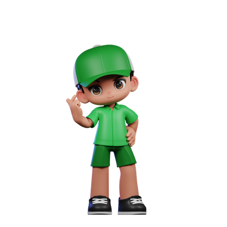 Lindo chico dando pose de signo de amor  3D Icon
