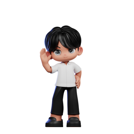 Pose de saludo de chico lindo  3D Illustration