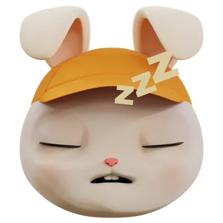 Lindo conejo durmiendo emoji  3D Icon