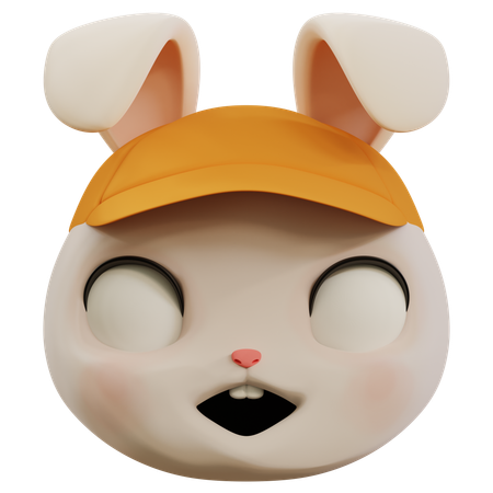 Lindo conejo asustado emoji  3D Icon