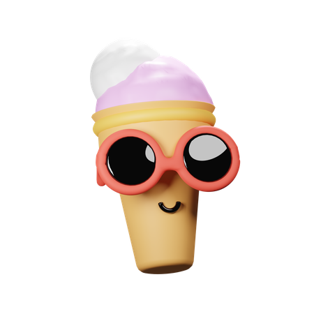 Lindo cono de helado  3D Icon