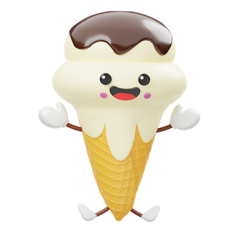 Lindo cono de helado  3D Icon