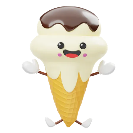 Lindo cono de helado  3D Icon