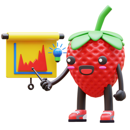 Lindo cuadro de presentación de fresas con idea  3D Icon
