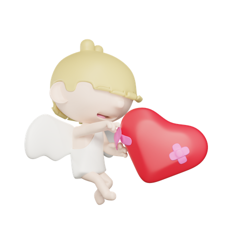 Lindo cupido cura el amor  3D Illustration