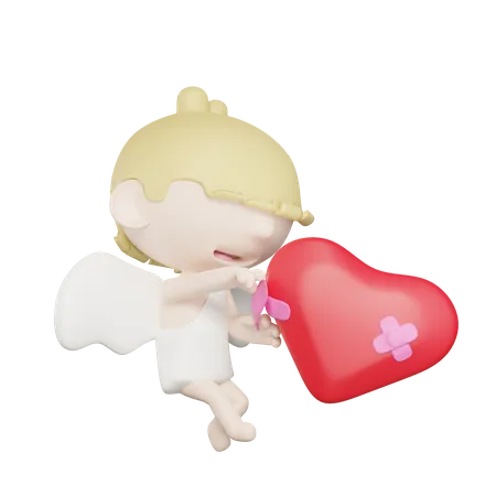 Lindo cupido cura el amor  3D Illustration