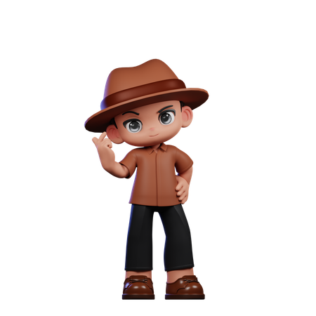 Lindo detective dando señal de amor  3D Illustration