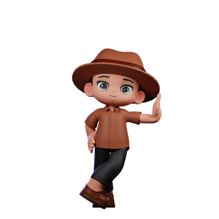 Lindo detective actuando actuando genial  3D Illustration